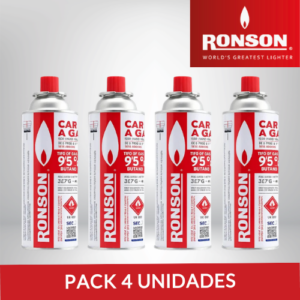 PACK GAS BUTANO RONSON X 4 UNIDADES