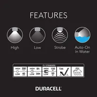 LINTERNA DURACELL WATERPROOF 200 LUMENES - Imagen 3